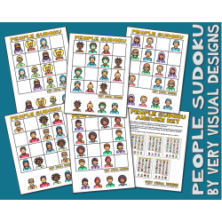 KIDS PICTURE SUDOKU People Printable Puzzles for Beginners : Critical Thinking